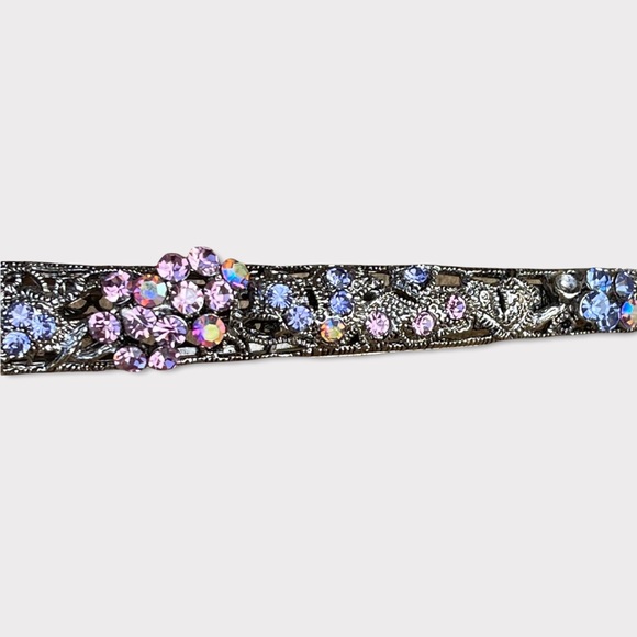 Vintage Swarovski Crystal hair clip w/beautiful silver work - Picture 5 of 13